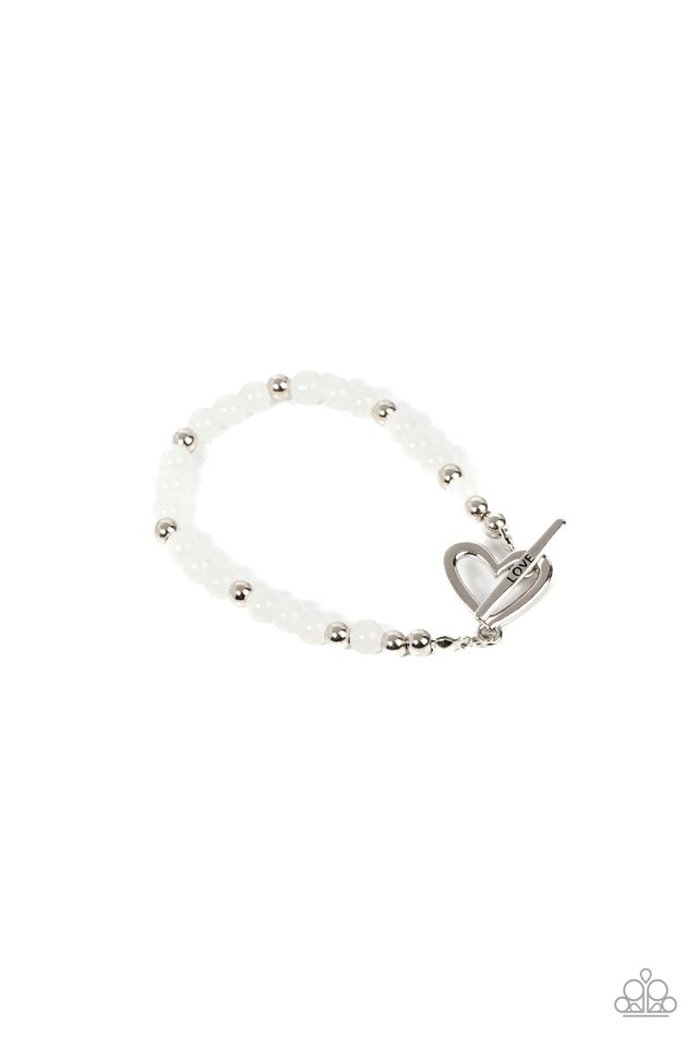 Following My Heart - White - Paparazzi Bracelet Image