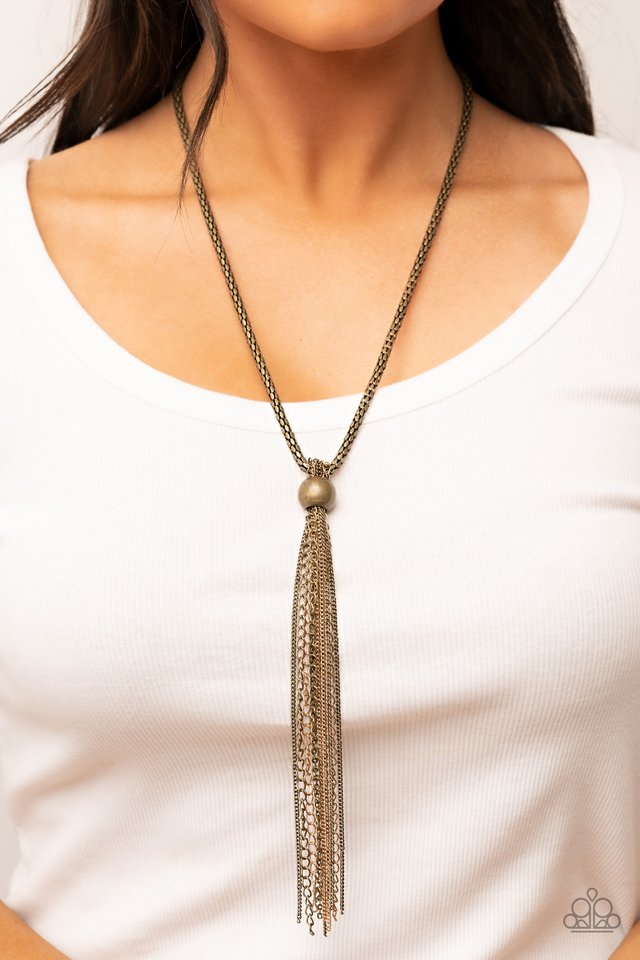 Metallic MESH-Up - Brass - Paparazzi Necklace Image