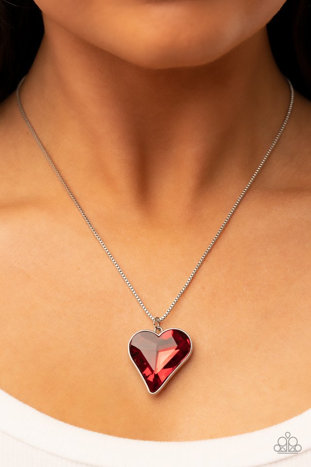 Lockdown My Heart - Red - Paparazzi Necklace Image