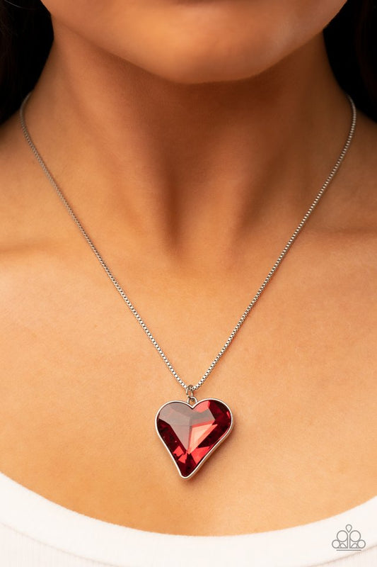 Lockdown My Heart - Red - Paparazzi Necklace Image