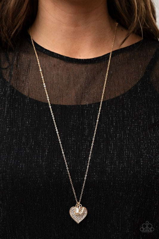 Letters of Love - Gold - Paparazzi Necklace Image