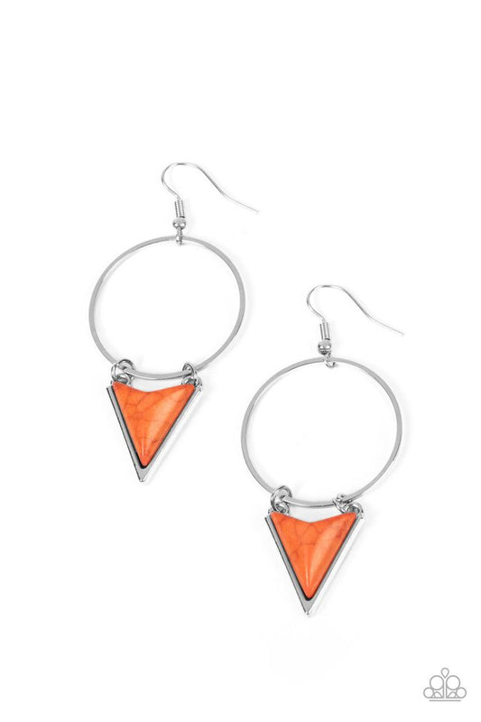 Sahara Shark - Orange - Paparazzi Earring Image