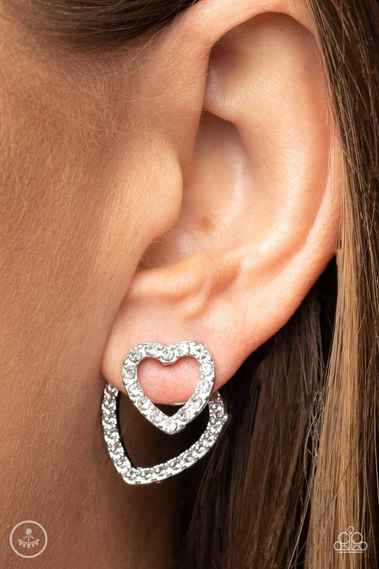 Ever Enamored - White - Paparazzi Earring Image