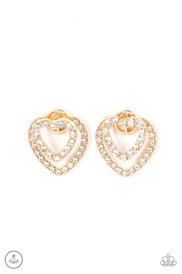 Ever Enamored - Gold - Paparazzi Earring Image