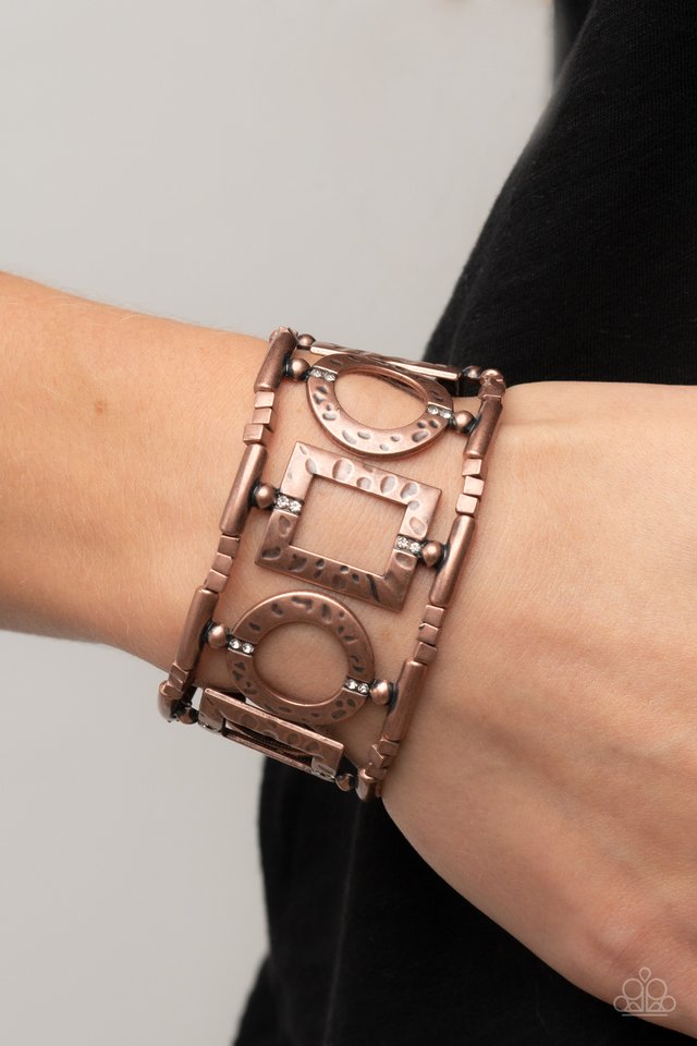 Framed and Fabulous - Copper - Paparazzi Bracelet Image