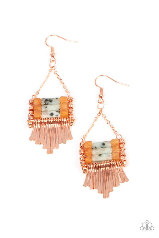 Riverbed Bounty - Copper - Paparazzi Earring Image