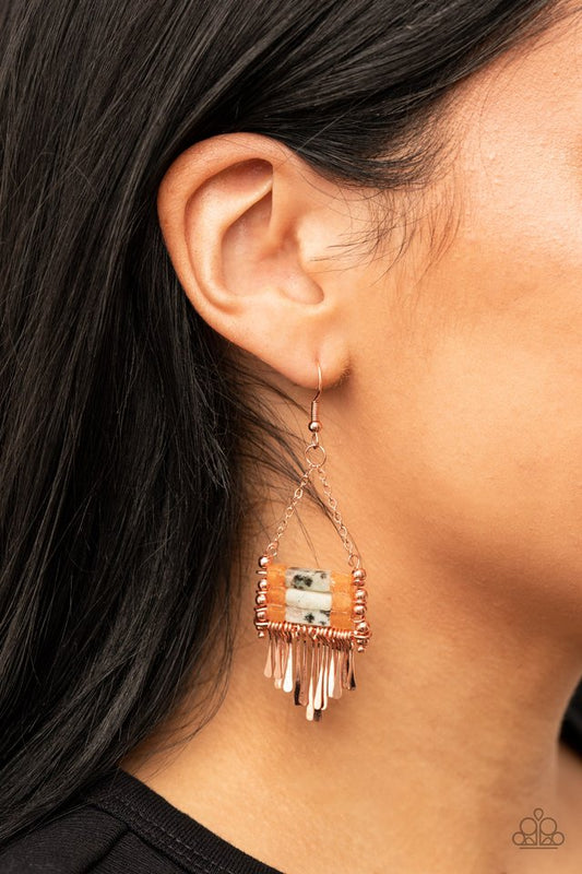 Riverbed Bounty - Copper - Paparazzi Earring Image