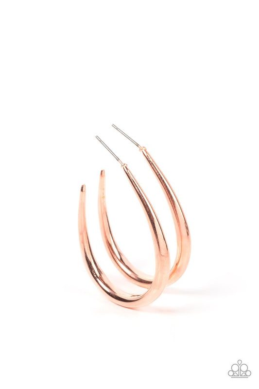 CURVE Your Appetite - Copper - Paparazzi Earring Image