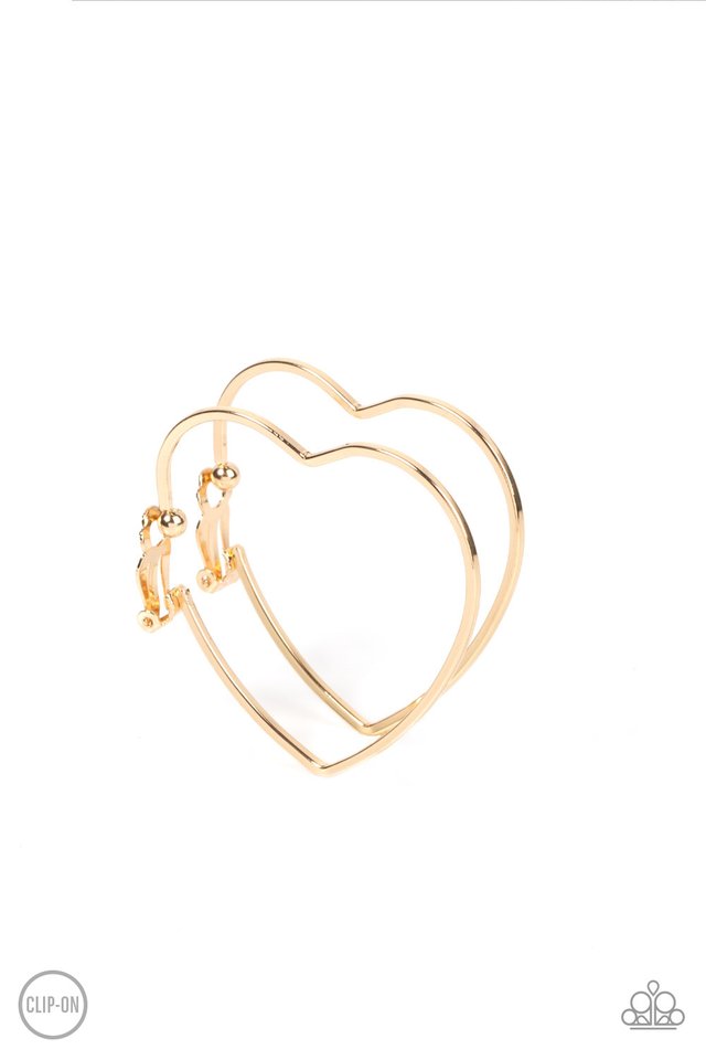 Harmonious Hearts - Gold - Paparazzi Earring Image