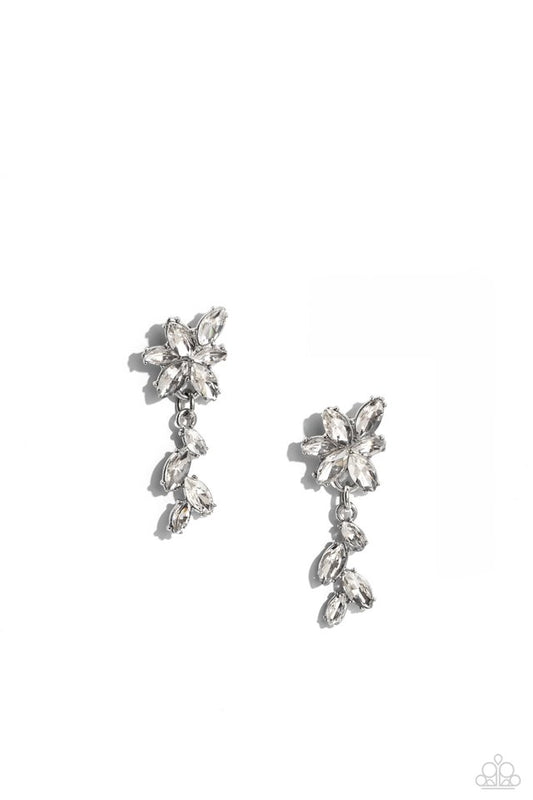 Goddess Grove - White - Paparazzi Earring Image