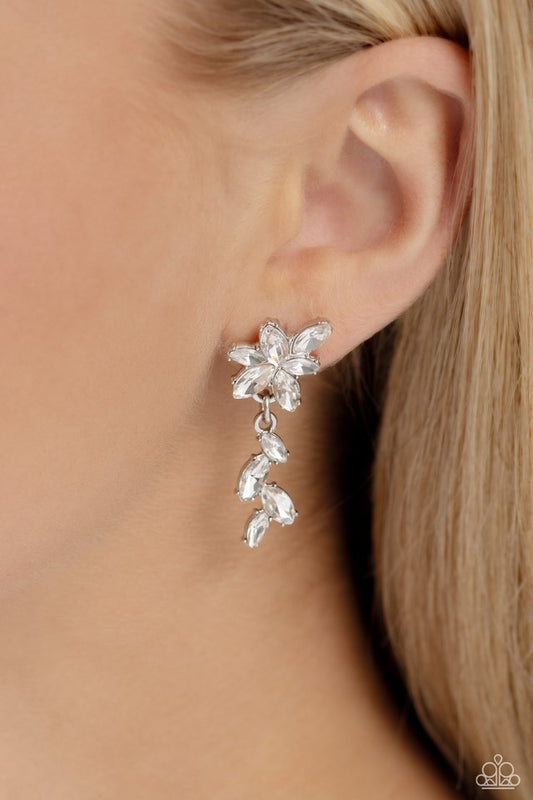 Goddess Grove - White - Paparazzi Earring Image