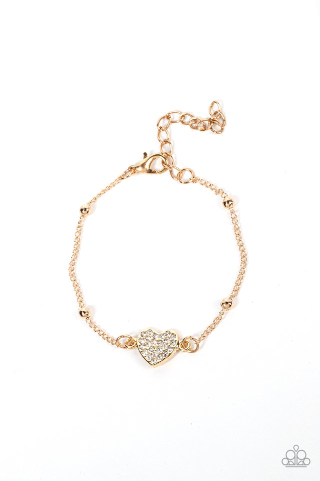 Heartachingly Adorable - Gold - Paparazzi Bracelet Image