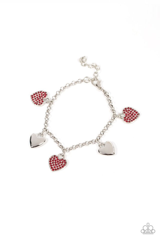 Lusty Lockets - Red - Paparazzi Bracelet Image