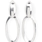 Pull OVAL! - Silver - Paparazzi Earring Image