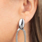 Pull OVAL! - Silver - Paparazzi Earring Image