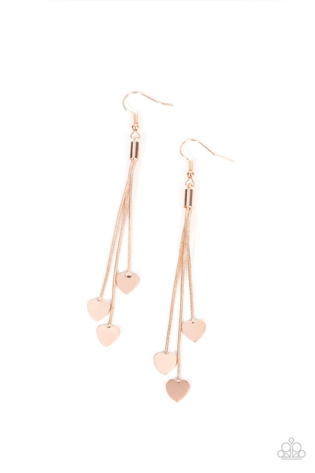 Higher Love - Rose Gold - Paparazzi Earring Image