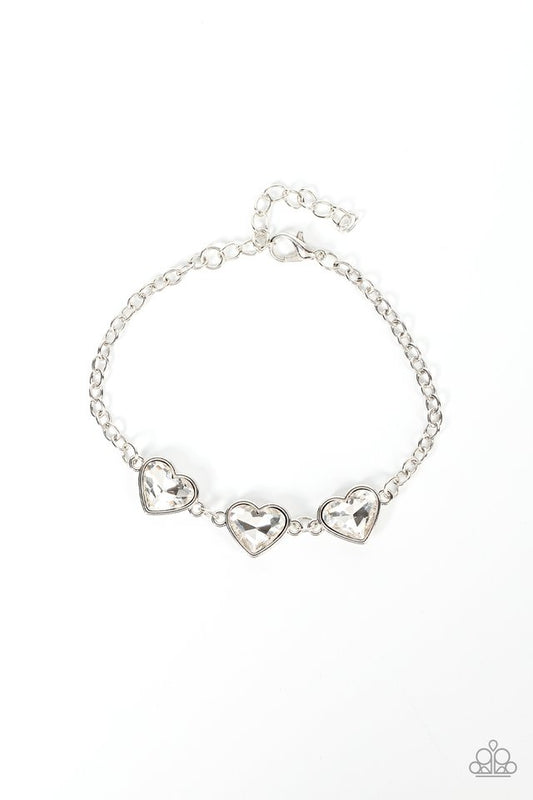 Little Heartbreaker - White - Paparazzi Bracelet Image
