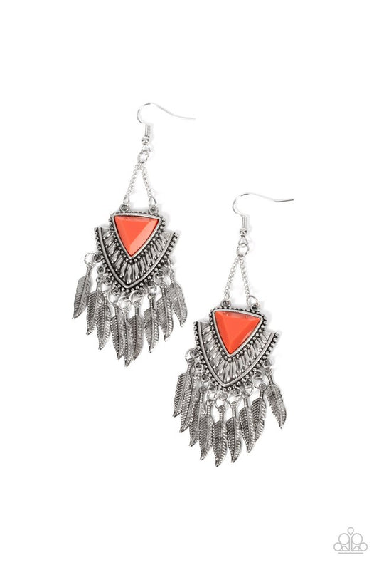 Shady Oasis - Orange - Paparazzi Earring Image