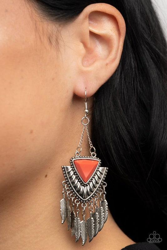 Shady Oasis - Orange - Paparazzi Earring Image