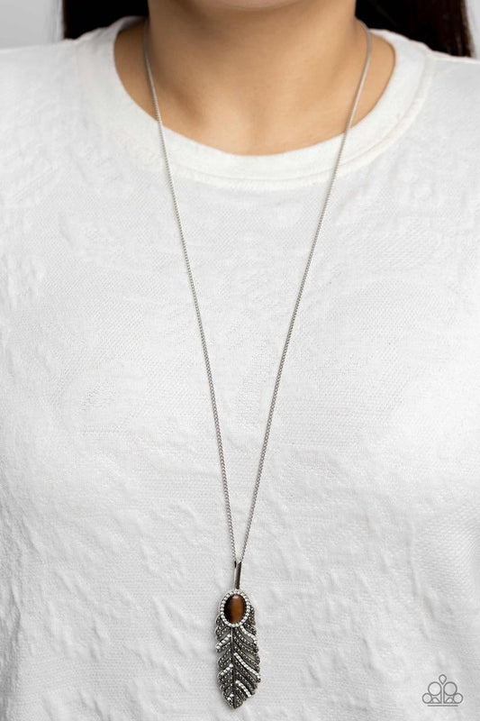 Pure QUILL-Power - Brown - Paparazzi Necklace Image