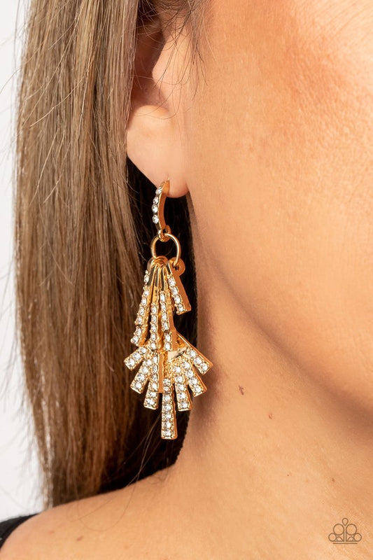Fan of Glam - Gold - Paparazzi Earring Image
