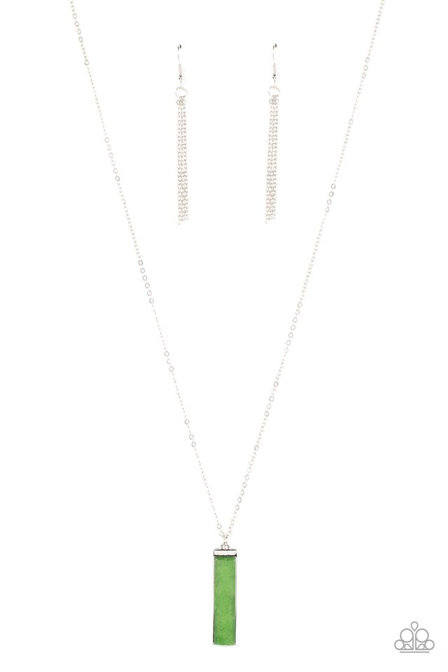 Set in GEMSTONE - Green - Paparazzi Necklace Image