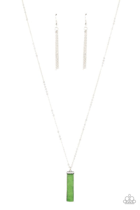 Set in GEMSTONE - Green - Paparazzi Necklace Image