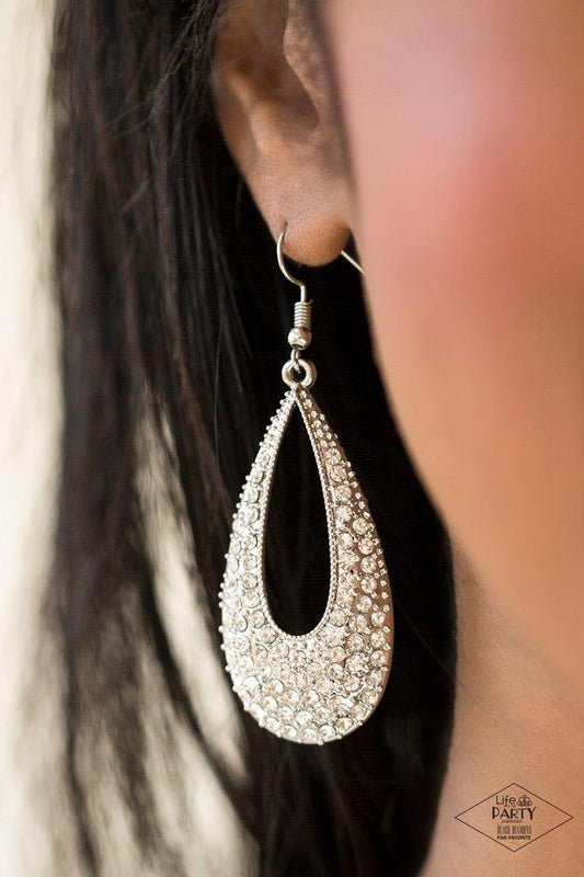 Paparazzi Earring ~ Big-Time Spender - White