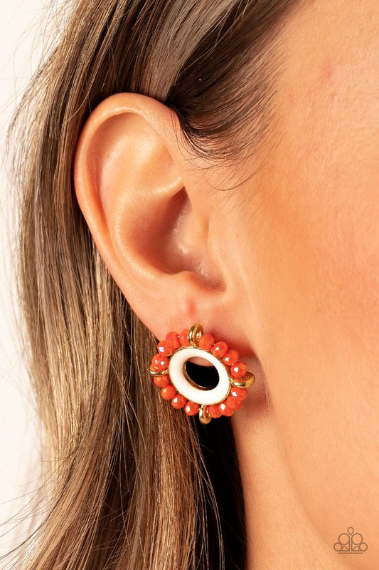 Nautical Notion - Orange - Paparazzi Earring Image