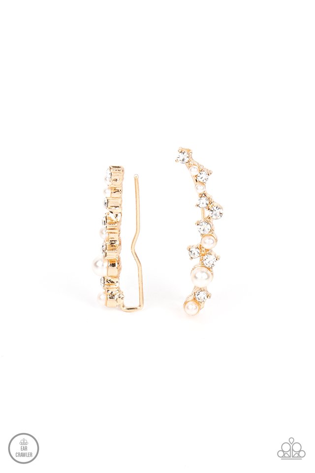 Paparazzi Earring ~ Couture Crawl - Gold