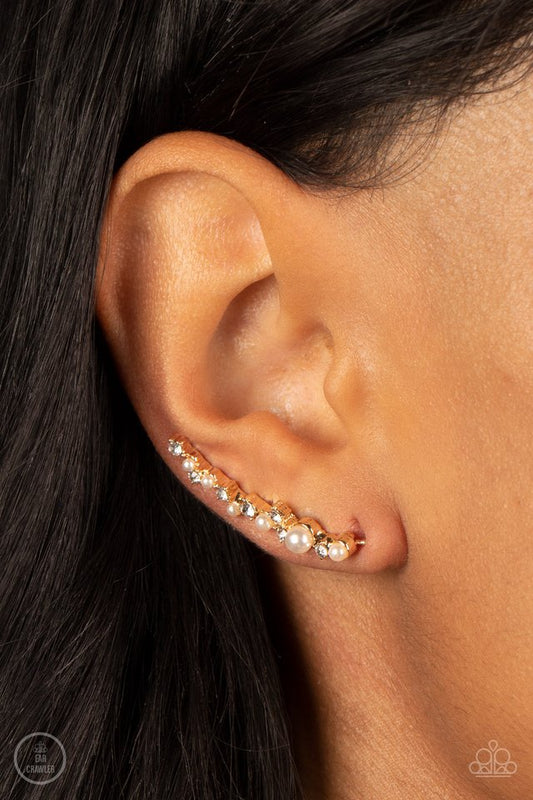 Couture Crawl - Gold - Paparazzi Earring Image