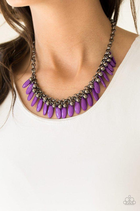 Paparazzi Necklace - Jersey Shore - Purple