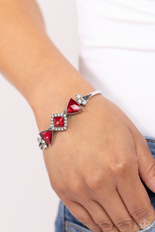 Strategic Sparkle - Red - Paparazzi Bracelet Image