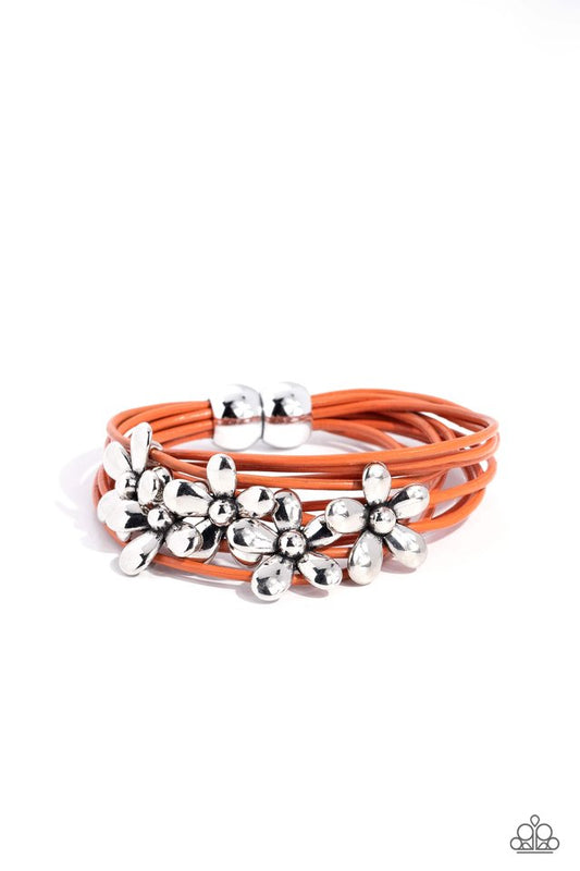 Here Comes the BLOOM - Orange - Paparazzi Bracelet Image