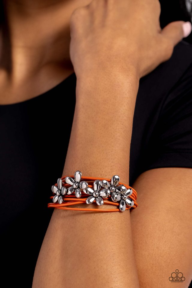 Here Comes the BLOOM - Orange - Paparazzi Bracelet Image