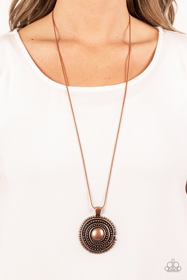 Solar Swirl - Copper - Paparazzi Necklace Image