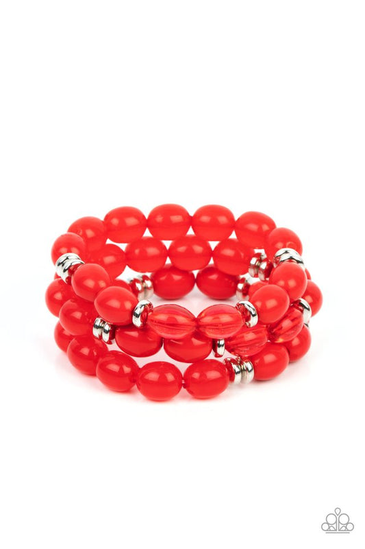 Coastal Coastin - Red - Paparazzi Bracelet Image