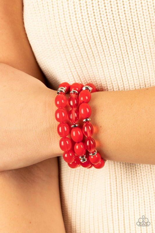 Coastal Coastin - Red - Paparazzi Bracelet Image