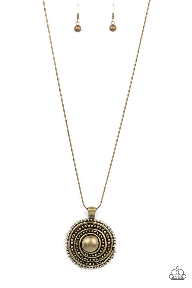 Solar Swirl - Brass - Paparazzi Necklace Image