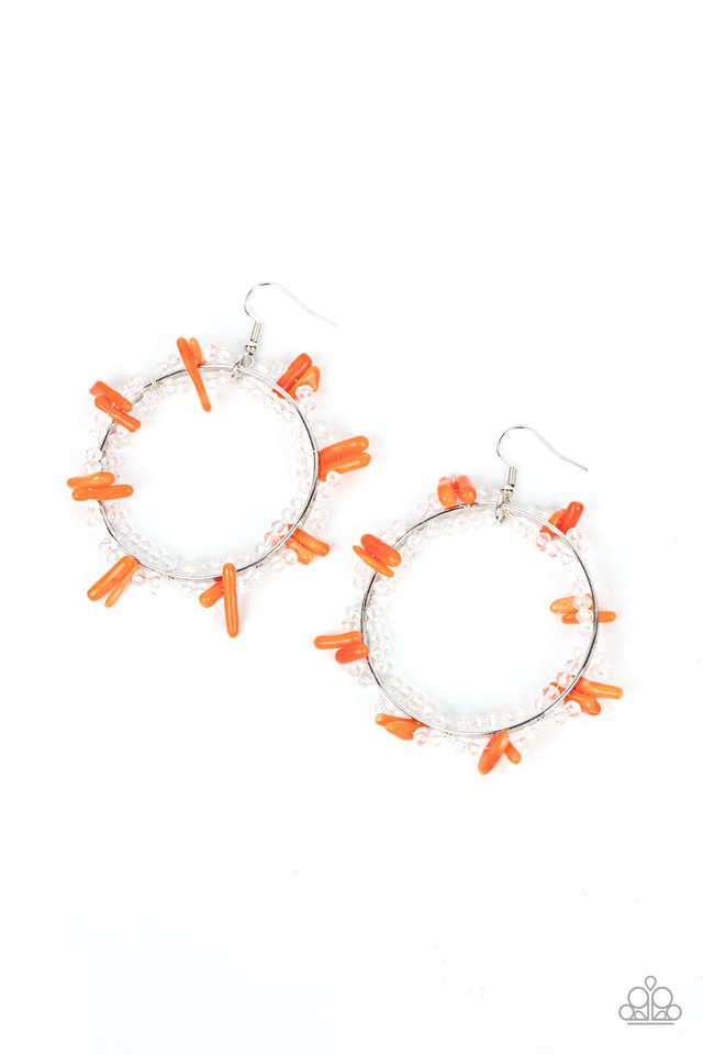 Ocean Surf - Orange - Paparazzi Earring Image