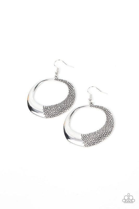 Downtown Jungle - Silver - Paparazzi Earring Image