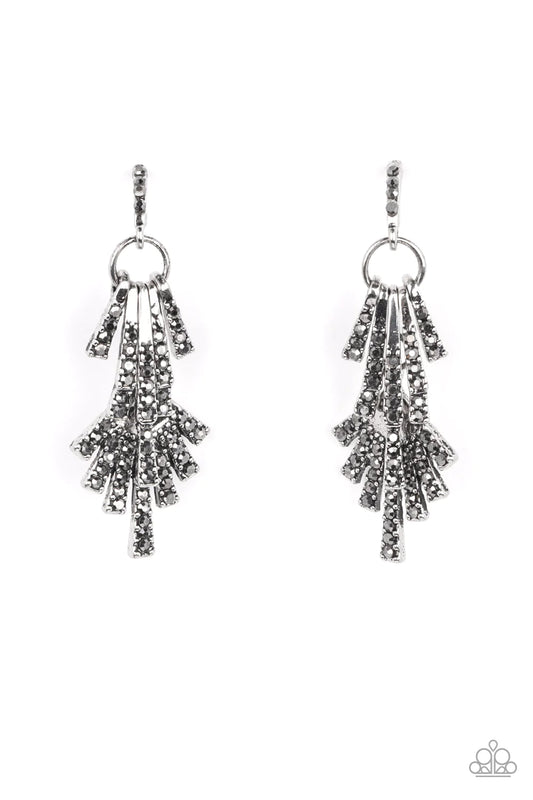 Paparazzi Earring ~ Fan of Glam - Silver