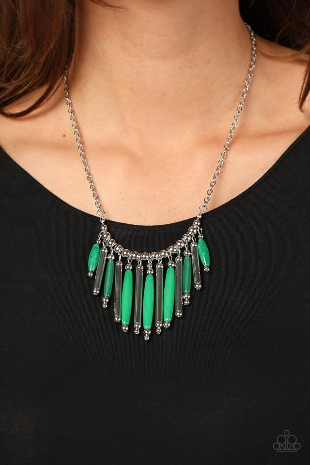 Bohemian Breeze - Green - Paparazzi Necklace Image