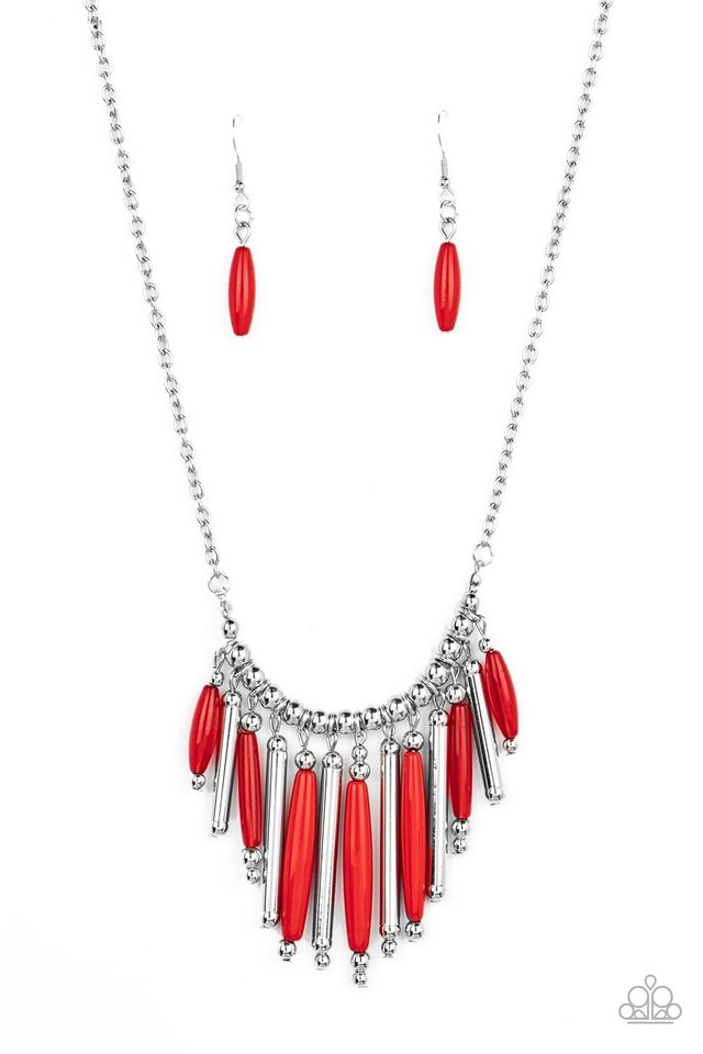 Bohemian Breeze - Red - Paparazzi Necklace Image