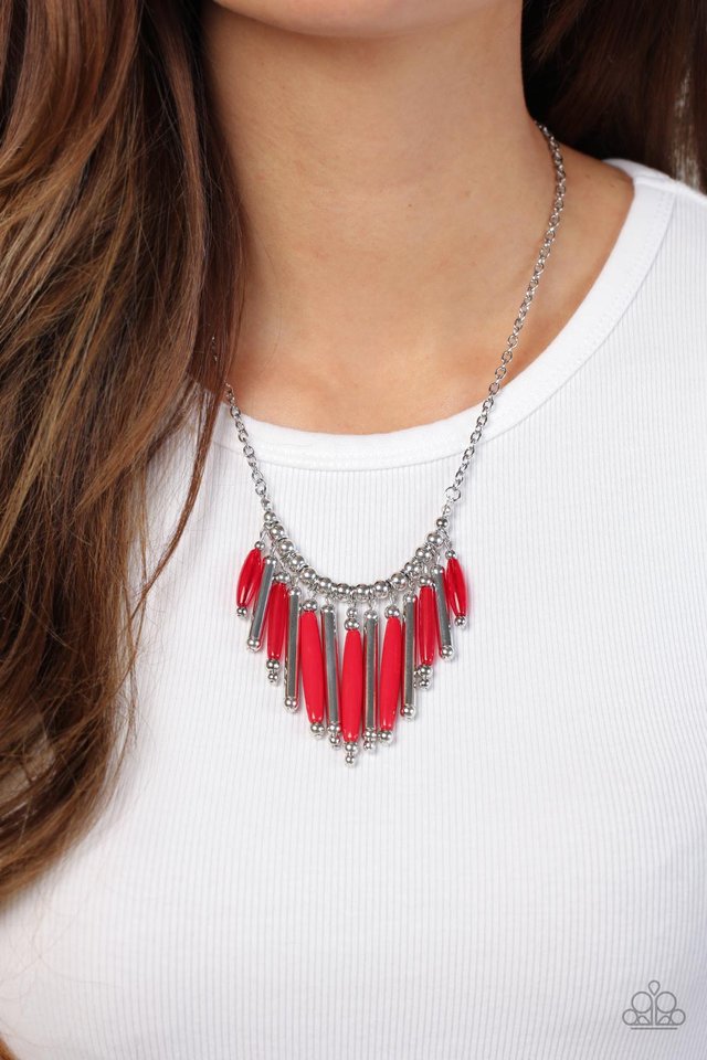 Bohemian Breeze - Red - Paparazzi Necklace Image