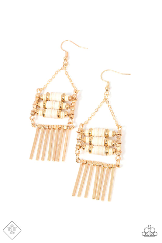 Paparazzi Earring ~ Tribal Tapestry - Gold