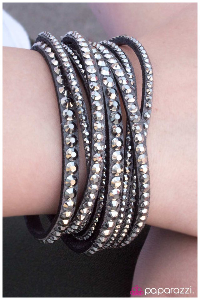 Paparazzi Bracelet ~ Wrapped Around Her Finger - Silver