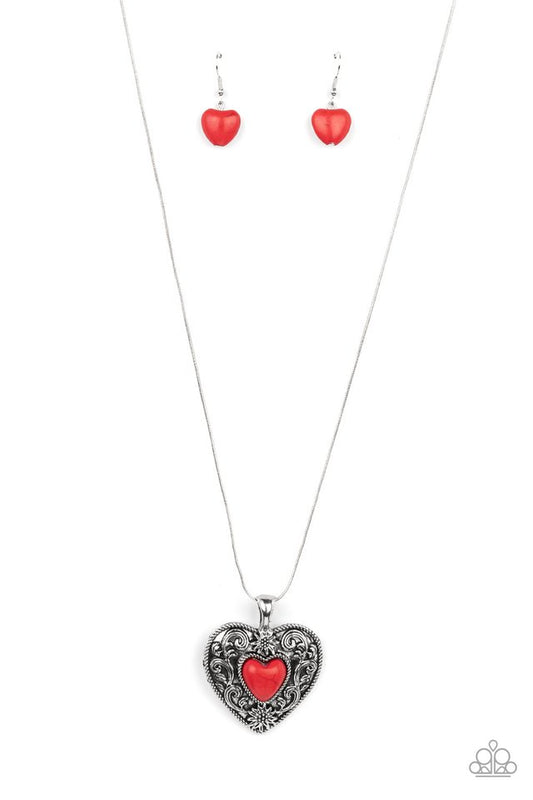 Wholeheartedly Whimsical - Red - Paparazzi Necklace Image