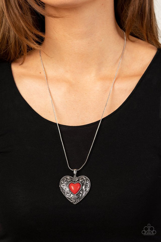 Wholeheartedly Whimsical - Red - Paparazzi Necklace Image