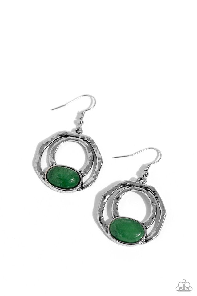 Terrestrial Retreat - Green - Paparazzi Earring Image
